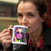 Colorful Abstract Digital Art | Women in Sunglasse Coffee Mug