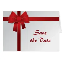 Red Bows Winter Wedding Save the Date