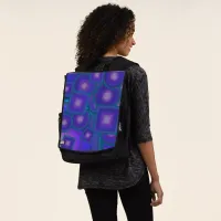 Geometric Harmony in Blues and Purples Backpack