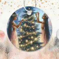 Pretty Fairies  Decorating the Christmas Tree Favor Tags