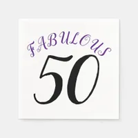 50 and Fabulous Birthday Party Napkins