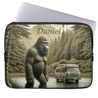 Vintage Bigfoot and RV Camper Personalized  Laptop Sleeve