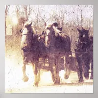 Amish Working Horses in Iowa Poster