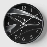 Waves in Chrome abstract black & white photograph Clock