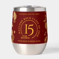 Red & Gold School College Class Reunion Thermal Wine Tumbler