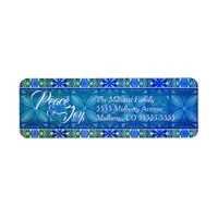 Turquoise Peace & Joy Christmas Label