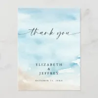 Watercolor Ocean Sea Summer Beach Thank You Card