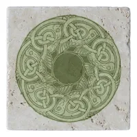 Celtic Knotwork Fish in Green Trivet