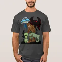 Cryptid Big Foot Alien Mothman UFO Chupacabra  T-Shirt