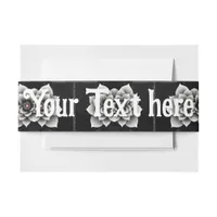 Timeless Elegance: Black & Silver Blossom Wedding  Invitation Belly Band