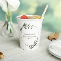 Elegant Christmas Gold Foil Eucalyptus Greenery Paper Cups