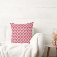 Pink Hearts Throw Pillow