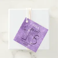 Glitter and Shine Sweet 16 Violet ID675 Favor Tags