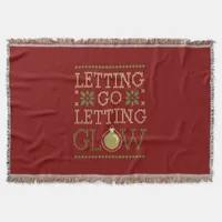 Festive 'Letting Go Letting Glow' Christmas Throw Blanket