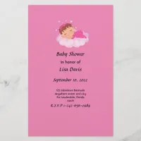 Sleeping Baby Girl Baby Shower Invitation Stationery