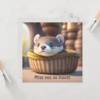 Cute otter baby in a basket - personalizable