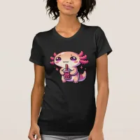 Cute Kawaii Axolotl with Bubble Tea T-Shirt