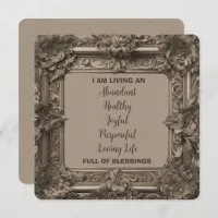 Positive Affirmations And Blessings Bronze Frame Holiday Card