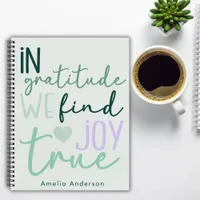 Modern Script Pastel  Girly Gratitude Notebook