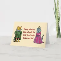 Tudor Cats Valentine Romantic History Holiday Card