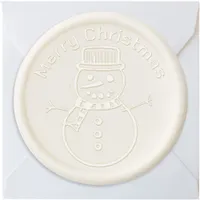 Simple Fun Festive Merry Christmas Snowman Wax Seal Sticker