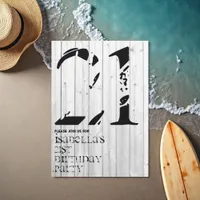 Rustic Surfer Typography Birthday Invitation