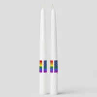 LGBT Pride American Flag with Stars Taper Candle