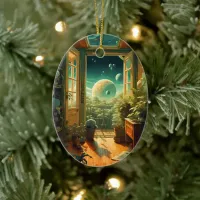 Out of this World - Room with a planetary View Ceramic Ornament
