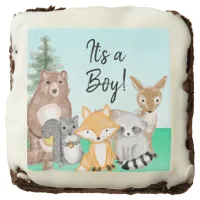 It's a Boy | Woodland Creatures Baby Shower Treats Brownie