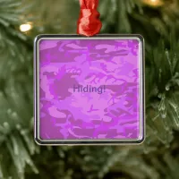 Light Purple Camouflage Metal Ornament