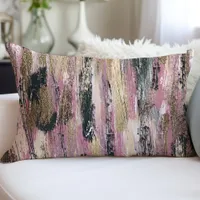 Abstract Modern Paint Brush Strokes Trendy Lumbar Pillow