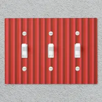 Rustic Country-Style Thin Red Stripes Light Switch Cover