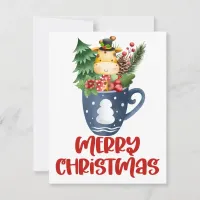 Christmas in a mug clipart greeting card