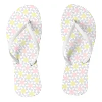 Pretty Pink and Yellow Pastel Pinwheels Flip Flops