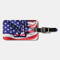 American Flag & Letter "A" Travel Luggage Tag