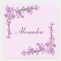 Pretty Pink Cherry Blossoms Square Sticker