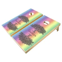 Bean Bag Toss Game - Rainbow and Family Tree