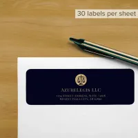 Navy Blue Legal Return Address Label