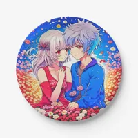 Anime Themed Valentine's Day Party Paper Plates