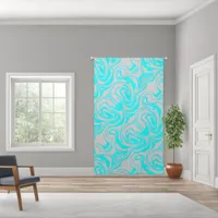 Grey Swirl Pattern on Teal Background | Blackout Curtains