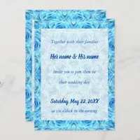 Opulent rose design in turquoise invitation