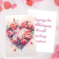 Heartfelt Romantic Artistic Floral Love Greeting Card