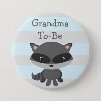 Grandma to Be Button Raccoon Woodlands Theme