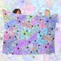 Lilies with bees  fleece blanket