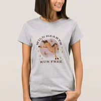 Wild Hearts Run Free Horse and Butterflies T-Shirt