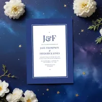 Galactic Cobalt Wedding Invitation