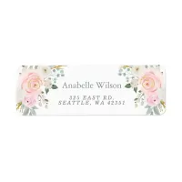 Watercolor Flowers Sage Pink Floral Label