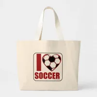 Soccer Love Large Tote Bag