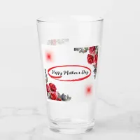 Floral Grey & Red Happy Mother's Day | Glass