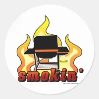 Smokin BBQ lover Classic Round Sticker